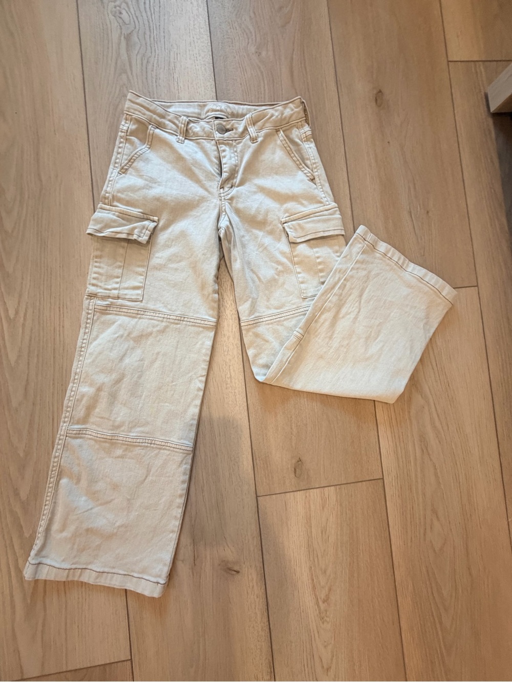 art class Cream Relaxed Cargo Pants for Kids